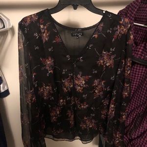 1 state floral long sleeve blouse